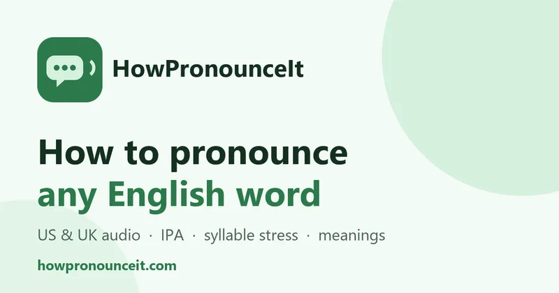image of How Pronounce It