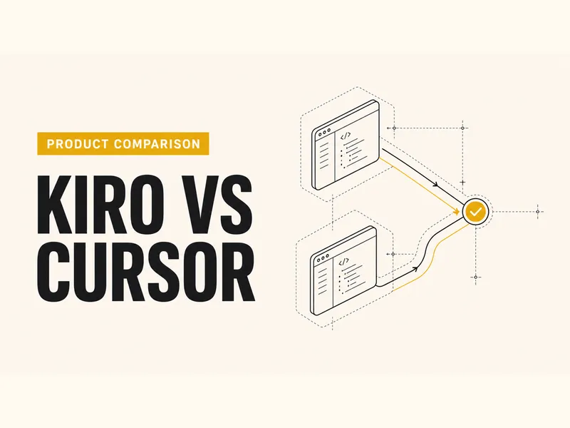 Kiro vs Cursor technical wireframe cover illustration Kiro vs Cursor technical wireframe cover illustration