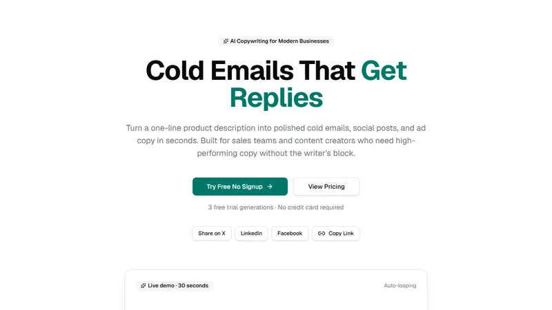 image of ColdCrow - AI Cold Email Writer