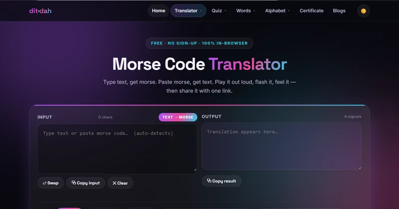 image of ditdah — Morse Code Translator image of ditdah — Morse Code Translator